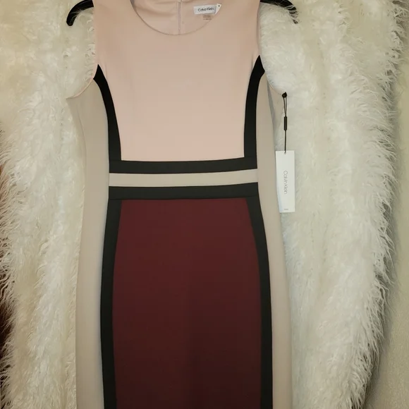 Gorgeous NWT Calvin Klein color block dress perfect for Spring concealed zipper - Picture 2 of 5